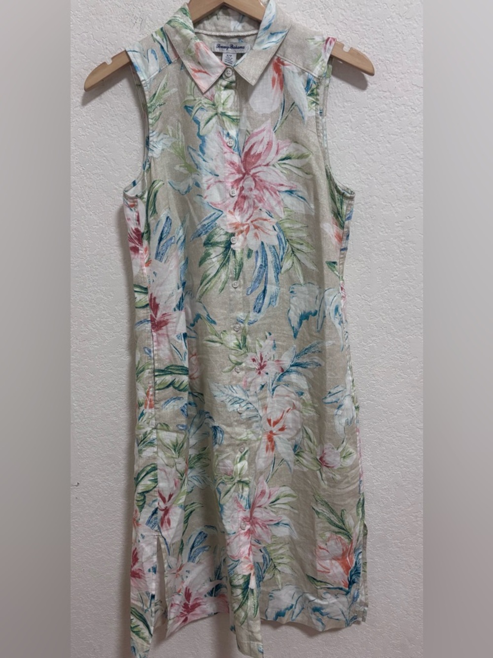 Tommy Bahama 100% linen Maya Meadows Shirtdress